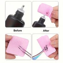 200pcs Lint-Free Nail Wipes - Professional Nail Polish Remover Pads, Unscented, UV Gel Cleansing Tissues For Manicure Prep And Finish - 藍色 - 查看 3