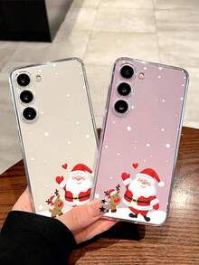 1 chiếc ốp lưng điện thoại mềm hình ông già Noel và tuần lộc, tương thích với iPhone 17/17 Air/17 Pro/17 Pro Max, Honor, Redmi, Galaxy A04e/12/A13/A14/A34/A50/A52/A53/A54/S21/S22/S23/S24/S25/S25Ultra, 6A/7A/8A, 12T/13T - Trong sáng - Xem 2