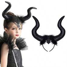 Devil Horns  Horns Black Long Women Horns Cosplay Costume Deluxe Magic With Headpiece For Easter Cosplay Carnival Mardi Gras Photo Shoot
