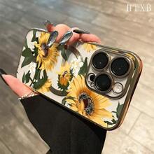 Funda magnética con lente integral y baño de oro, con diseño de girasol. Compatible con carga inalámbrica magnética. Compatible con phone 16 Pro Max, 16, 15 Pro, 14, 14 Plus/14 Pro Max, 13, 13 Pro, 12 Pro, 11/11 Pro y la serie Pro. Un regalo perfecto para amigos, cumpleaños y fiestas. - Negro - Ver 9
