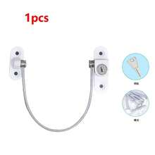 Juego de Restrictor de Cable para Ventana y Puerta, Ventilador, Kits de Bloqueo de Cadena de  de Acero Inoxidable - Blanco - Ver 9