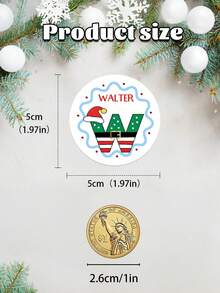 20/40/80pcs Customized Christmas Label Stickers, Custom Text,Available For 26-Letter Customization, Personalized Text Customization, Gift Label Stickers, And Customized Initial Christmas Gift Stickers,Christmas Gift ,Personalized Gifts - Multicolor - View 7