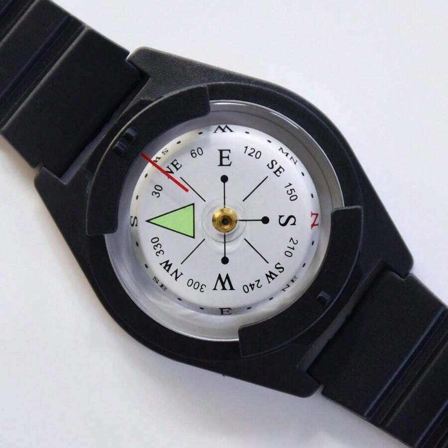 Wrist Compass - Waterproof Pocket Compass - Basic Orienteering - Easy To Read - Hiking, Camping, Outdoor Activities - Initial - View 1