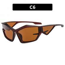 1 Pc Exaggerated Futuristic Technology Y2K Sunglasses New Runway Sunglasses Opposite  Sunglasses - 透明灰灰片 - 查看 11