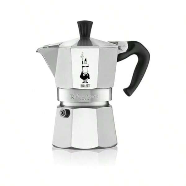 Moka Express: Iconic Stovetop Espresso Maker Makes Real Italian Coffee Moka Pot 4 Cups 5.7 Oz 168 Ml Aluminium Silver