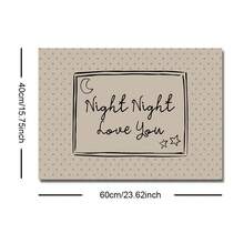 1 pieza Enmarcado/Sin marco Noche Noche Te Amo Cartel de arte de pared vintage Cita romántica de mediados de siglo Impresión en lienzo Decoración minimalista del Día de San Valentín Pintura retro para parejas, dormitorio, sala de estar, dormitorio, decoración del hogar moderna