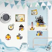Fall Cruise Door Magnet - 16 Pcs Halloween Large Ship Decorations Funny Mailbox Covers Magnetic Cute Blue Pumpkin Cabin Anchor Stateroom Stickers Decals For Fridge Refrigerator Party Decor - Vịt-9 miếng - Xem 5