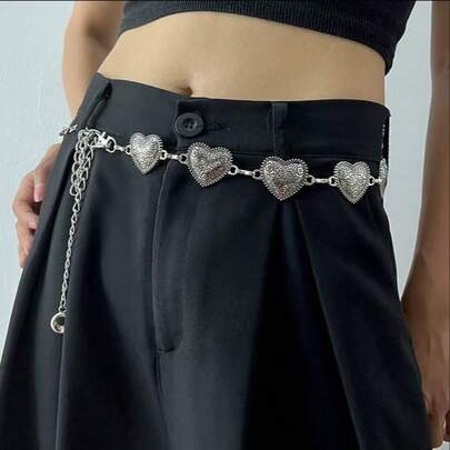 1 pieza Cinturón decorativo de cadena vintage, adecuado para vestidos, blazers, moda europea y americana elegante