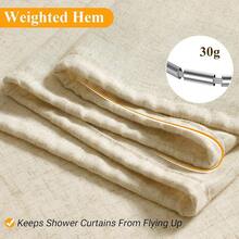 Stall Linen Shower Curtain 36 X 72, Narrow Half Small Beige Ultra Thick Fabric Shower Curtain Set With 6 Hooks, Natural Boho Farmhouse Rustic RV Camper Bath Curtains For Bathroom, Cream{"Color_name":"FlaxLinen","Size_name":"36\"Wx72\"L(Packof1)"} - 多色3 - 查看 5