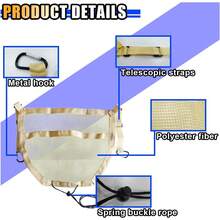 Soporte para cartera de coche, organizador de bolsillo de red entre asientos, asiento trasero para niños y mascotas, accesorios de almacenamiento interior de automóvil para mujeres y hombres - Beis - Ver 3