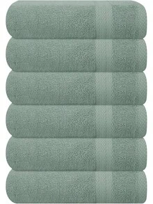 Ultra Soft 8-Piece Towel Set -% Ring Spun Cotton, 2 Oversized Bath Towels 27x54, 2 Hand Towels 16x28, 4 Wash Cloths 13x13 - Daily Use, Hotel & Spa - Olive Green, Luxury Towel Set - 出口 - 查看 10