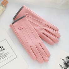 一双女士粉色骑行手套，适合工作、高尔夫、足球、摩托车、棒球、园艺、综合格斗、钓鱼、健身等多种用途。 - 粉色 - 查看 3