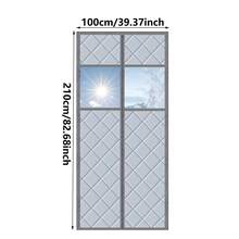 Magnetic Insulated/Heat Blocking Curtain, Thick Insulated/Heat Blocking Door Curtain, Double-Sided See-Through Insulated/Heat Blocking Curtain, Suitable For French/Patio/Sliding Glass/Front Door Draft Stopper Thick Curtain - Grey - View 13