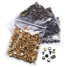 400 Sets Leather Rivets, Double Cap Rivet Tubular 4 Colors Metal Studs With Fixing Tools Leather ClothesShoesBagsBelts Repair Decoration 6x6mm - 5x5毫米 - 查看 8