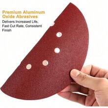 50 pezzi Dischi abrasivi Carta vetrata per levigatrice a parete 225mm Set da 10 fori - Rosso - Visualizzare 9