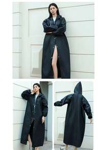 1pc EVA Hiking Raincoat - Durable & Quick-Drying, Unisex Outdoor Long Jacket, ABS Material, Suitable For Hiking, Travel, Fishing, Cycling And Mountaineering