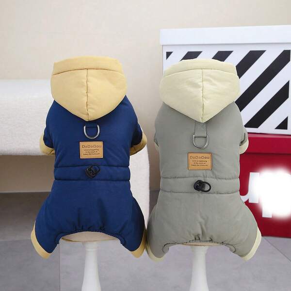 Korean Style 4-Leg Padded Coat, Dog Clothes, Cat Apparel, Thickened Padded Coat, Warm Wear, Small Animal 4-Leg Clothing, Dog Supplies, Pet Apparel, New Autumn/Winter Dog Clothes