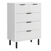 Kommode Mit 5 Schubladen Weiß Sideboard Komodenschrank Für Wohnzimmer Schlafzimmer Kommode Mit Großer Schubladenschrank Flur Möbel Arbeitszimmer 95X70X40 cm