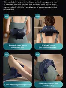 1pc Philips Neck And Shoulder Massage Shawl, Deep Tissue Massage And Heat Therapy, Multi-Functional Massage Designed For Neck, Shoulder And Back, Suitable For Boyfriend Birthday Gift - Multicolor - View 9