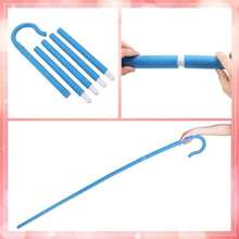 2 Pcs Halloween Shepherdess Costume Pink Medieval Bonnet And Blue Staff For Women Halloween Christmas Cosplay Party