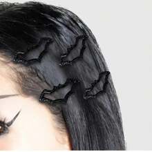 1pcs Gothic Style Shiny Dotted Bat Hair Clips, Bat Shaped Hairpins, Suitable For Women's Daily Wear, Halloween Party Accessory, Birthday & Holiday Gift, Graduation Gift - màu đen - Xem 1