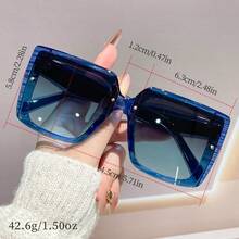 1副渐变波西米亚风超大时尚眼镜，男女皆宜，适合街头风、海滩度假、节日礼物、户外活动、高尔夫、摄影、沙滩玩具、夏季海滩之旅 - 0001 - 查看 7