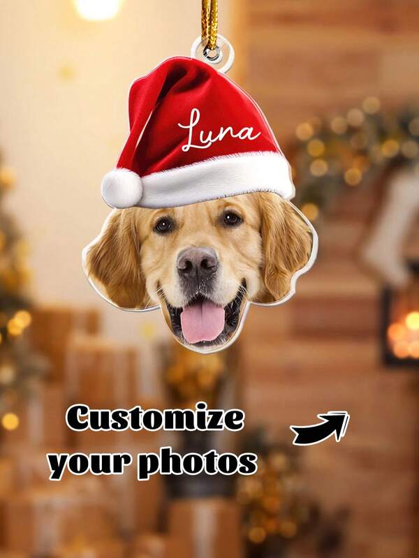 1 Stück personalisierter Haustier-Foto Acryl Weihnachtsbaum Ornament, personalisierte Namens-Weihnachtsornamente, personalisiertes Ornament mit Foto, Weihnachtsszenen Dekoanhänger, Weihnachtsbaum Hängeornament, Weihnachtsdekoration für Zuhause, einzigartiges Weihnachtsgeschenk, personalisiertes Gedenk-Katzen- und Hunde-Ornament, perfektes Geschenk für Haustierliebhaber, personalisierte Weihnachtsdekoration, personalisiertes Weihnachtsgeschenk, Weihnachtsbaum Dekoration, personalisierte Hunde-Ornamente, Weihnachten