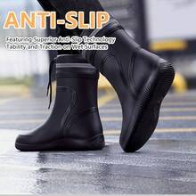 Hombres Goma Botas De Lluvia 10.5 Negro - inicial - Ver 4