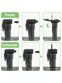 EstiloWOTOW Mini Bomba De Bicicleta Ciclismo, Bomba De Aire PortáTil, Kit De ReparacióN De NeumáTico VáLvula Presta Schrader Para Bicicleta MontañA Carretera BMX Balones DeportivosVersióN Mejorada - Negro 120 PSI - Ver 12