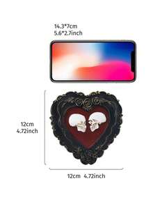 1pc Halloween Decor Resin Heart Skull Wall Hanging, Handmade ABS Resin Heart Skull Ornament Living Room, Study, Shop And Halloween, Day Of Dead Decoration Home Decor Room Decor Christmas Decorations Home Christmas Gifts Christmas Decor