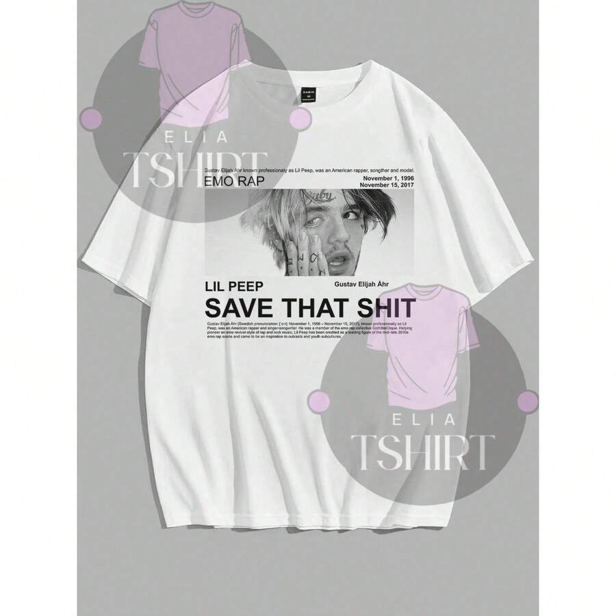 Save That   Vintage T-Shirt Blouse Unisex Men Women 100% Cotton Top Premium Streetwear New Arrival Fast Shipping Various Colors!! Plus Size - 白色 - 查看 1