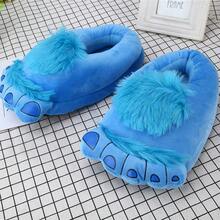Pantuflas de peluche creativas de hobbit al por mayor, cálidas para el hogar, para parejas, con suela gruesa, nuevas zapatos de algodón - Albaricoque - Ver 2