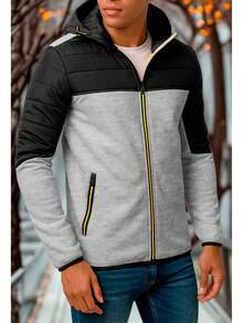 Men Zip-Up Sweatshirts - Grey - View 1