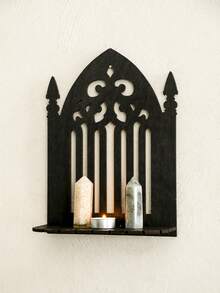 1 件哥特式壁挂架，黑色教堂窗户设计，壁挂式展示架，神秘家居装饰架，可用于展示水晶、蜡烛、饰品，复古哥特式房间装饰，适用于客厅、卧室、办公室 - 彩色 - 查看 10