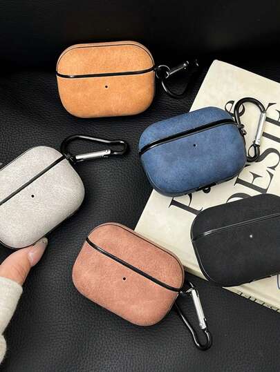 Classic Warm Color PU Leather Bluetooth Earphone Case, Portable Protective Cover Compatible With AirPods 1/2/3/4/Pro2/Pro3, Autumn/Winter