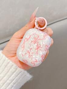 Estuche para auriculares con diseño de concha única y lazo rosa, adecuado para AirPods 3, Pro de 2.ª generación, Pro 3 y nuevos auriculares inalámbricos Bluetooth 4 de protección - Rosa - Ver 11