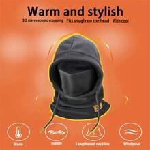 1 peça de chapéu quente de inverno, gorro de esqui tático unissex, boné de lã com capuz, gorro de ciclismo, caminhadas ao ar livre, esqui, montanhismo, aquecedor de pescoço térmico à prova de vento