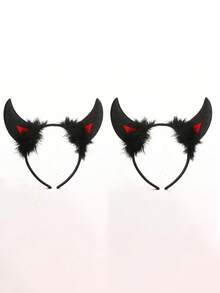 闪亮魔鬼角头带，红色魔鬼角服装，适合女性、男性和女孩，万圣节化装舞会角色扮演头带，不给糖就捣蛋万圣节头饰，黑暗小恶魔角万圣节 ABS 塑料（ABS 树脂） - 彩色 - 查看 17