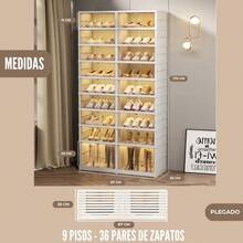Vicyol S&D Zapatero Modular Plegable con Puerta Transparente. Sin Instalación. - 2X9 PISOS - Ver 3