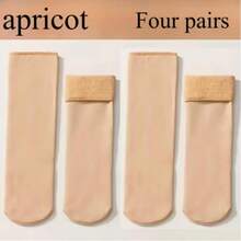 4/8 Pairs Thick Warm Mid-Calf Socks, Unisex Thermal Lined Non- Snow Socks For Autumn/Winter - Multicolor - View 8