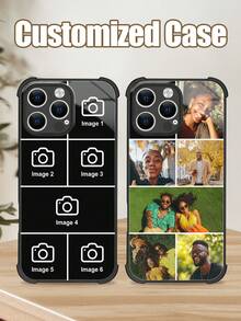 1pc Customized Photo Phone Case Compatible With Iphone 16 Pro Max/17 Pro Max/17 Air/17/15 Pro, S24 Ultra/S25, Suitable For Father, Mother, Couple, Pet, Child, Friend, Ideal Gift For Him, Her, Boyfriend, Girlfriend, Family, Friends, Grandparents, Anniversary, Birthday - Black - View 2