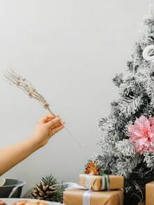 12pcs Sparkling Glitter Christmas Berry Picks - Perfect For DIY Wreaths, Tree Decorations & Holiday Crafts