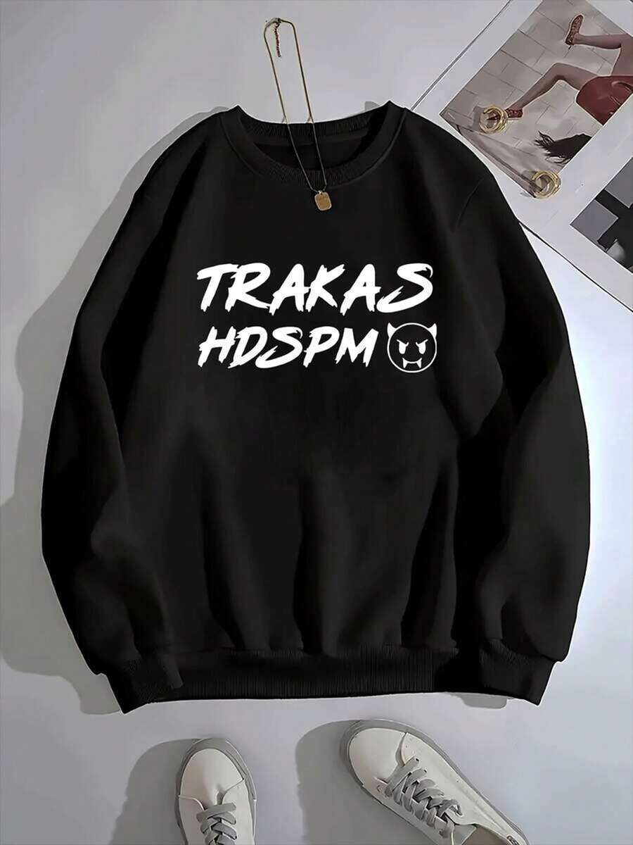 Men's Hoodie With An Original TRAKAS HDSPM Design Featuring A Little Devil,Featuring A Modern,Urban Style. Perfect For Standing Out!,Fall Hoodies,Men's Fall Clothes,Street Wear,Halloween,Mens Hoodies,Y2k Clothes,Jesus Hoodie,Thanksgiving Day,Nightmare Before Christmas,Christmas - màu đen - Xem 1