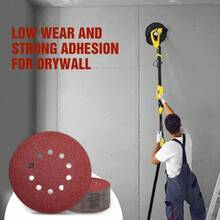 50 pezzi Dischi abrasivi Carta vetrata per levigatrice a parete 225mm Set da 10 fori - Rosso - Visualizzare 11