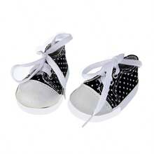 MSYO 1 双 7 厘米娃娃系带休闲百搭娃娃鞋，波尔卡圆点设计，多种款式可选，适合 18 英寸美国女孩娃娃，生日礼物、节日礼物、玩具礼物、圣诞礼物、新年礼物 - 彩色 - 查看 6