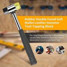 2-Sided Soft Mallet - Leather DIY Tool, Red Rubber Mallet, Black Plastic Coated Handle And Dual Head Rubber Mallet, Suitable For 25mm Handheld Projects