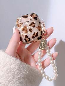 Airpod Pro 3 Protective Case, Shell/Leopard Print Pattern, Apple Bluetooth Earphone Cover With Lanyard, Soft Case For Airpod 1/2, Airpod Pro 2 & 3 - Gold - View 4