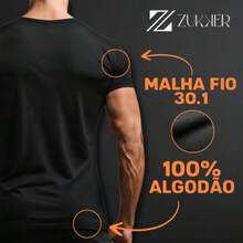 Kit Of 3 Plain Men's T-Shirts, 30.1 Yarn Shirt, 100% Cotton Blouse, Comfortable, Basic T-Shirt, Immediate Shipping, Various Colors - 黑色/米色/棕色 - 查看 2