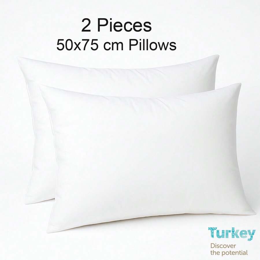 CAQQA Ultra Soft Pillow Set Of 2 (50x75 Cm) – Washable, Color Options, Decorative & Premium Quality For Home & Hotel - White - View 1