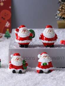3pcs/5pcs/10pcs Mini Santa Claus Figurines, Cute Resin Statues, Christmas Decorations, Party Supplies, Miniature Landscape Decor, Home Decor, DIY Crafts Room Decor Winter Christmas Decorations Home Christmas Gifts Christmas Decor